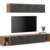 Xonox Wohnkombination The One 4 | 6-teilig | Artisan Oak / Basalt grau ohne