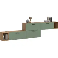 Xonox Wohnkombination The One 2| 6-teilig | Artisan Eiche / Smoke Green ohne