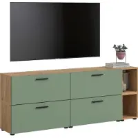 Xonox Wohnkombination The One 3 | 6-teilig | Artisan Oak / Smoke Green ohne