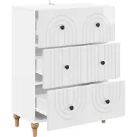 vidaXL Schubladenschrank Hochglanz Weiß 66 x 34,5 x 90 cm