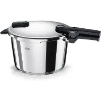 Fissler Schnellkochtopf "VitaquickElemental Dampfkochtopf Premium Drucktopf", silber, B:37cm H:24cm L:46cm Ø:26cm, Töpfe, Schnellkochtopf, Schnellkochtopf mit 2 Garstufen und Superthermic Boden
