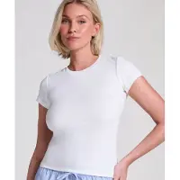 Hunkemoller Pyjamatop Rib Crew Neck Weiß