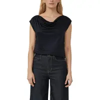 s.Oliver Black Label Wasserfallshirt mit Wasserfall-Kragen und aus reiner Viskose