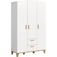 Xonox Garderobenschrank Kleiderschrank Stella 3-türig | weiß / Artisan Eiche
