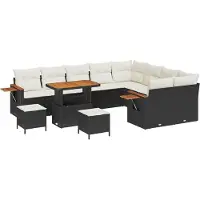 vidaXL Gartensofa-set 12 stk. Schwarz Poly-Rattan