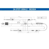 Ate Seilzug Feststellbremse 24.3727-3504.2 für Opel Astra J Caravan