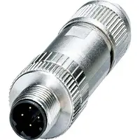 Phoenix Contact Bussystem-Steckverbinder, PROFINET CAT5 (100 MBit/s), 4-polig, geschirmt, Stecker gerade M12 D-kodiert, Schneidklemmanschluss, Rändelmaterial Messing, vernickelt, Kabelaußendurchmesser 4 mm - 8 mm