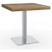 BIG Möbel Bistrotisch XL 48 mm | 80x80 cm | Eiche Rustikal | Edelstahl Gestell