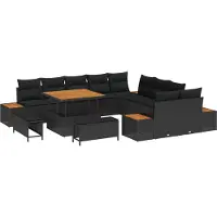 vidaXL Gartensofa-set 13 stk. 12-Sitzanzahl Schwarz
