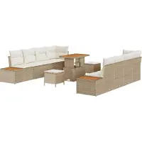 vidaXL Gartensofa-set 11 stk. 10-Sitzanzahl Beige und Creme
