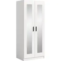 Xonox Garderobenschrank Kleiderschrank Visby | mit Spiegel | weiß