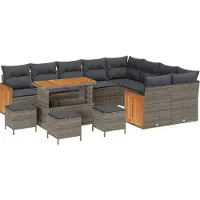 vidaXL Gartensofa-set 13 stk. 13-Sitzanzahl Grau