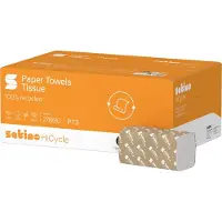 Satino by Handtuchpapier HiCycle, 250 x 230 mm 2-lagig, naturweiss, aus 100% Recyclingpapier, V-Falz