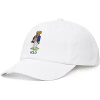 Ralph Lauren für Herren. 710B16084001 Weiße Wimbledon Polo Bear Twill-Kappe (OSFA), Lässig, Baumwolle