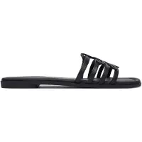 Tommy Hilfiger Pantoletten Th Script Flat Mule Lth FW0FW09368 Schwarz 21