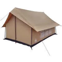 vidaXL Hütten-Zelt Braun 340 x 246 x 210 cm Polybaumwolle