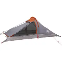 vidaXL Trekkingzelt 2 Personen Grau und Orange
