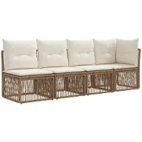vidaXL Gartensofa-set 6 pcs Beige Poly-Rattan
