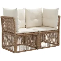 vidaXL Gartensofa-set 10 pcs Beige Poly-Rattan