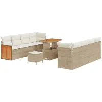 vidaXL Gartensofa-set 11 stk. 11-Sitzanzahl Beige und Creme