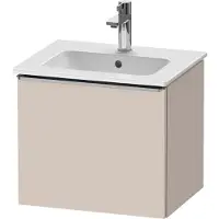 Duravit D-Neo Waschtischunterbau wandhängend, 510x440x402mm, 1 Auszug, mit Griff Edelstahl gebürstet, DE4260070910000, Farbe: Taupe Matt Dekor