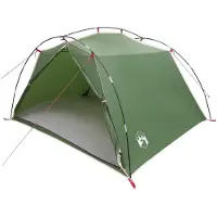 vidaXL Tunnelzelt 4 Personen Grün 185T Polyester mit PolyurethanBeschichtung