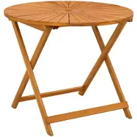 vidaXL Klappbarer Gartentisch Natur Ø90 x 75 cm Massivholz Akazie