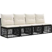 vidaXL Gartensofa-set 6 pcs Schwarz Poly-Rattan