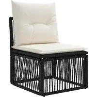vidaXL Gartensofa-set 10 stk. Schwarz und Cremeweiß Poly-Rattan