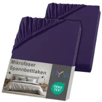 NYVI Spannbettlaken DreamScience Mikrofaser - Weich & Anschmiegsam, Rundumgummizug, Bügelfrei Farbe:aubergine;Größe:140x200 - 160x200 cm (2er Pack)