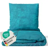 NYVI Winter Bettwäsche Set DreamScience Cashmere Touch - Kuschelweich & Wärmend - Mit Reißverschluss Größe:135x200 + 80x80 cm;Farbe:petrol