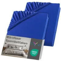 NYVI Spannbettlaken DreamScience Mikrofaser - Weich & Anschmiegsam, Rundumgummizug, Bügelfrei Farbe:royalblau;Größe:180 - 200x220 + 40 cm Boxspringbett (2er Pack)