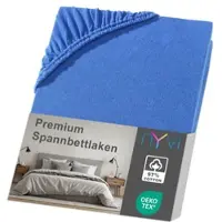 NYVI Spannbettlaken DreamScience Premium - Komfort Spannbetttuch, 190g/m2, Einlaufschutz, Bügelfrei, mit Gummizug Farbe:royalblau;Größe:180 - 200x220 + 40 cm Boxspringbett