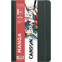 Canson GRADUATE Manga-Skizzenbuch, 216 x 279 mm, schwarz 40 Blatt, glattes weißes Papier 200 g/m², Hardcove