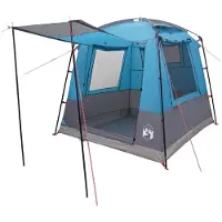 vidaXL Partyzelt 4 Personen Blau 185T Polyester mit PolyurethanBeschichtung
