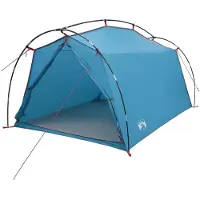 vidaXL Tunnelzelt 2 Personen Blau 185T Polyester mit PolyurethanBeschichtung
