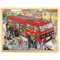 Bigjigs Toys Toys Holzpuzzle Feuerwehrleute 24 Teile