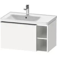 Duravit D-Neo Waschtischunterbau wandhängend, 784x440x452mm, 1 Auszug, 1 offenes Fach seitlich rechts, mit Griff Edelstahl gebürstet, DE4258070180000