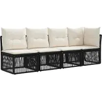 vidaXL Gartensofa-set 11 pcs Schwarz Poly-Rattan