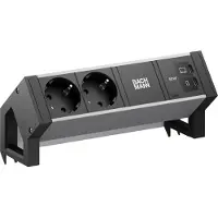 Bachmann DESK2 ALU BLACK 2xCEE7/3