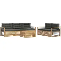 Syfax Outdoor-Sofagarnitur 6 pcs Weiß und Anthrazit