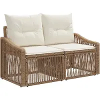 vidaXL Gartensofa-set 3 pcs Beige Poly-Rattan