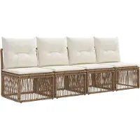 vidaXL Gartensofa-set 12 pcs Beige Poly-Rattan