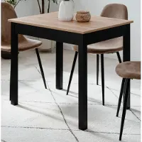 Furn.Design Esstisch "Prag" in Artisan Eiche und Schwarz 90 x 67 cm