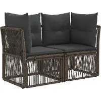 vidaXL Gartensofa-set 5 pcs Grau Poly-Rattan