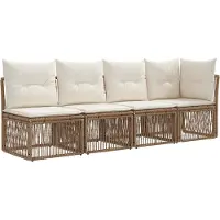 vidaXL Gartensofa-set 10 pcs Beige Poly-Rattan