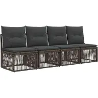 vidaXL Gartensofa-set 11 pcs Grau und Dunkelgrau Poly-Rattan