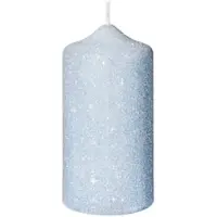 Kopschitz Kerzen Kerzen Glamour Glitter Stumpenkerzen Hellblau, 120 x 60 mm, 4 Stück
