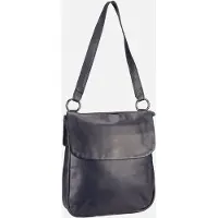 Harold's Leder Umhängetasche Schultertasche Caugio Handbag Double Up Dark Blue dunkelblau