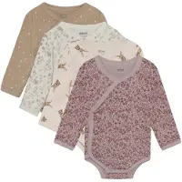 Pippi Wickel Bodys l/ä - 4er-Pack - Violett Ice - - 50 - Body L/Ä